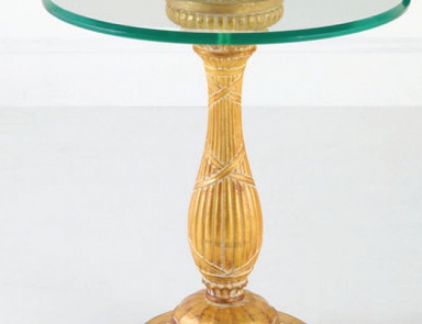Round coffee table with glass top, Chelini