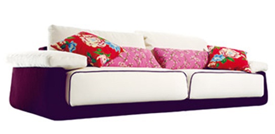 Two seater sofa with a hidden frame, Calligaris