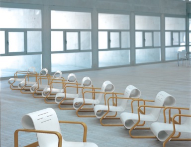 A chair made of wood and seat in plywood Museum, Alivar