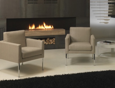 Armchair upholstered in fabric or leather Minima, Bodema