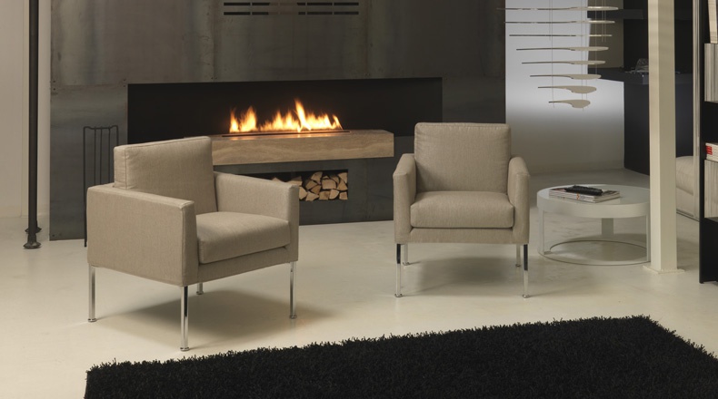 Armchair upholstered in fabric or leather Minima, Bodema