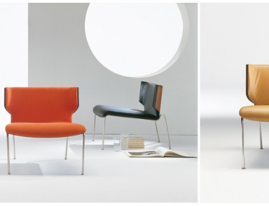 Armchair upholstered in fabric or leather Nadir, Bodema