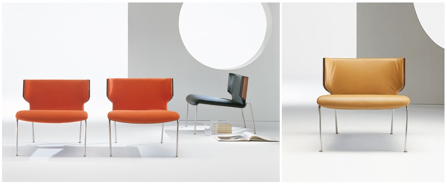 Armchair upholstered in fabric or leather Nadir, Bodema