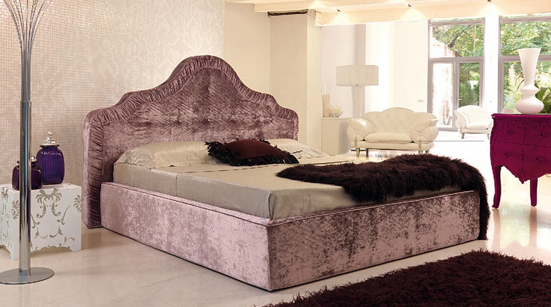 Bed with upholstered headboard Arabesque, Bodema