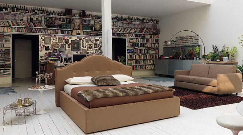 Bed with upholstered headboard Ophelia, Bodema