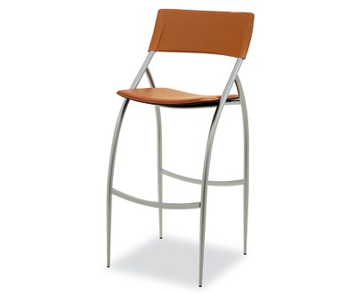 Bar stool in leather upholstery, Calligaris
