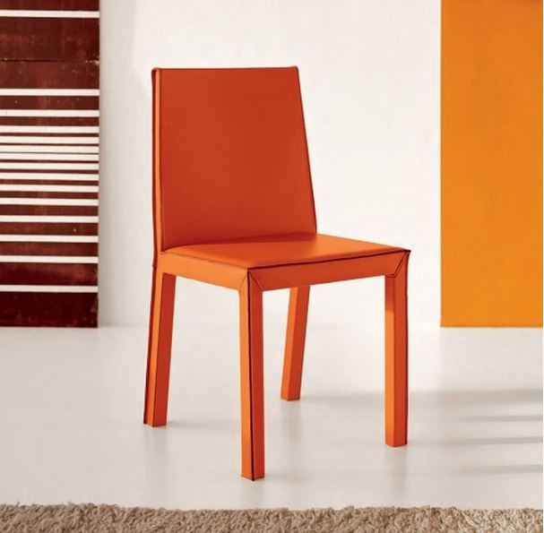 Chair in leather upholstery, Martina - Cattelan Italia