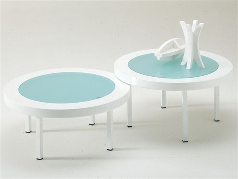 Coffee table with frame in steel and top made of glass Plate, Alivar