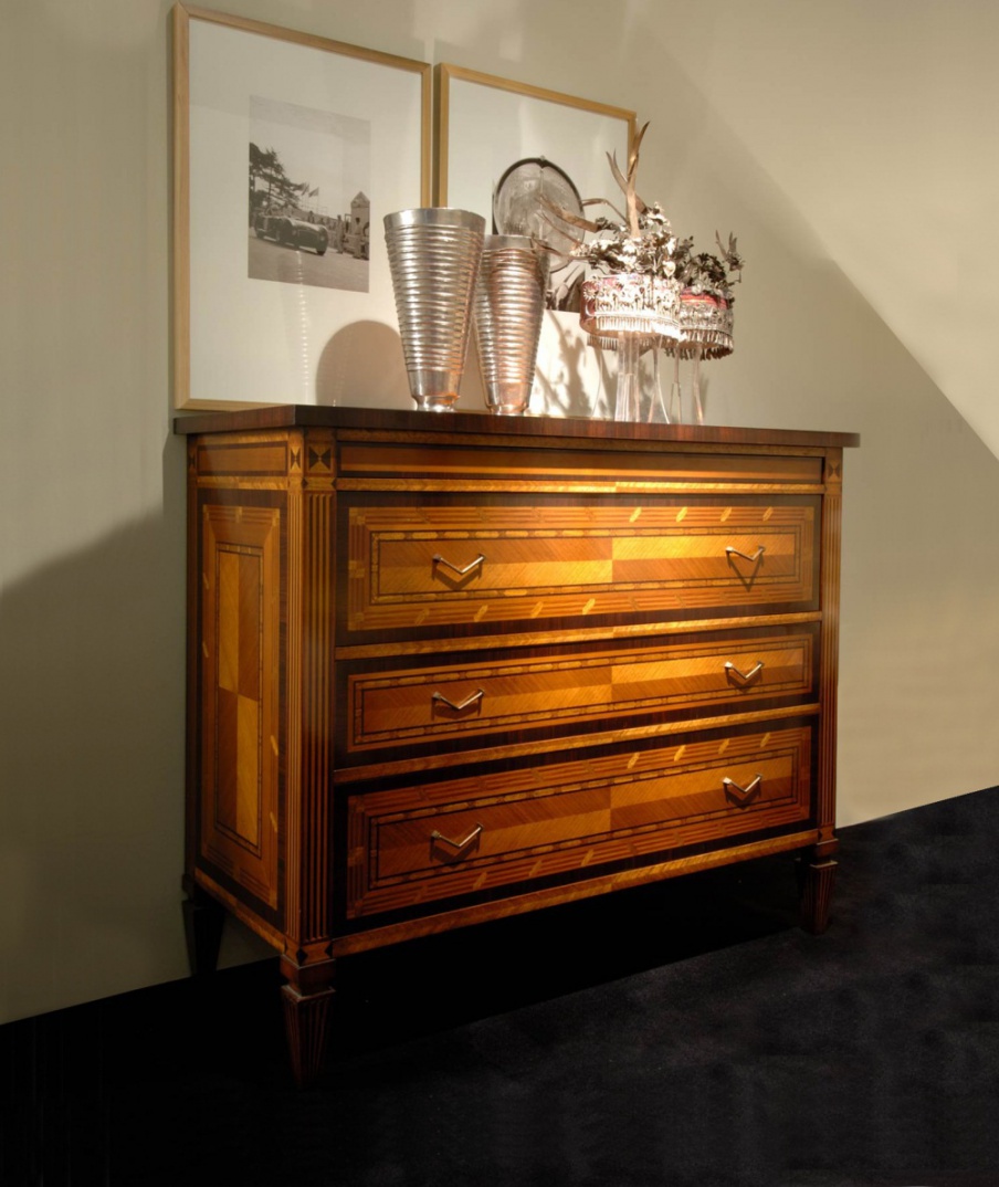 The chest of drawers body made of solid cherry, Annibale Colombo