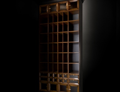Bookcase with frame in solid cherry, Annibale Colombo