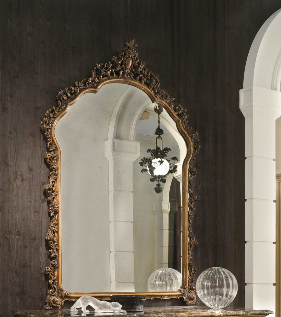 Mirror with frame made of wood, Annibale Colombo