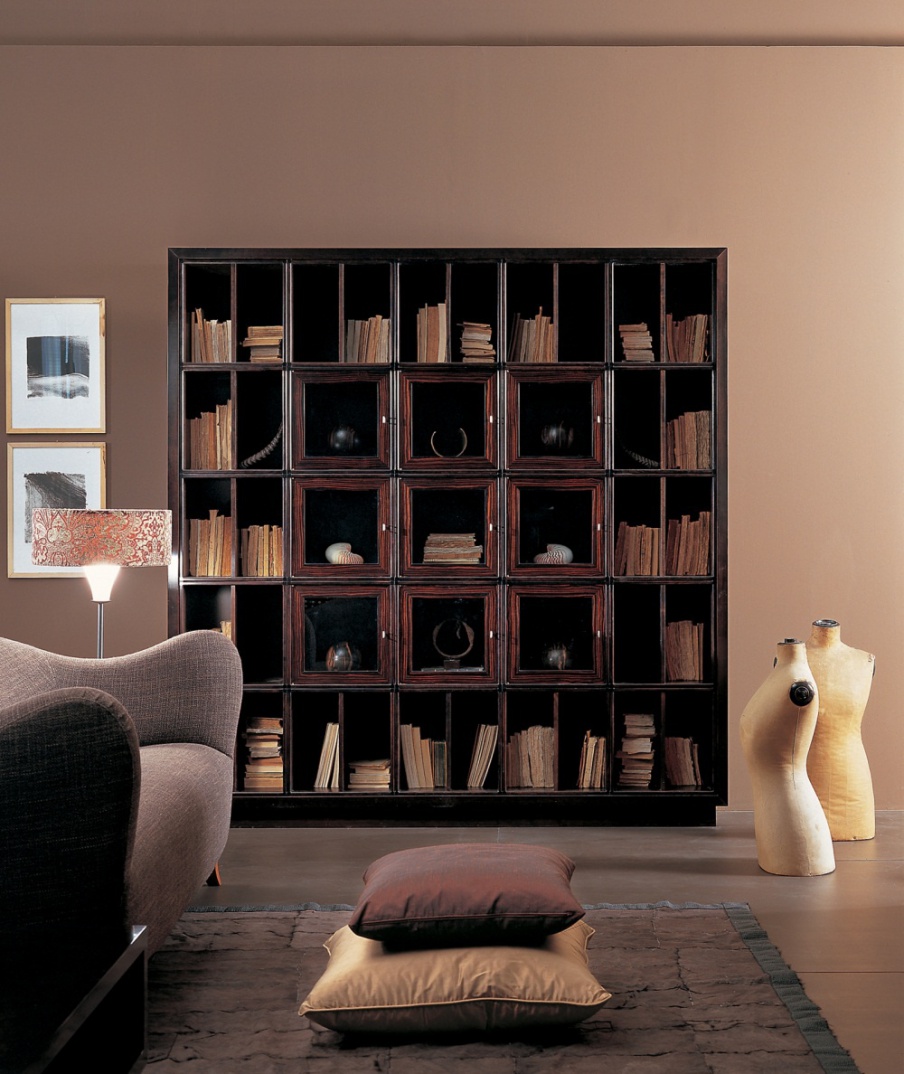 The bookcase was made of solid cherry, Annibale Colombo