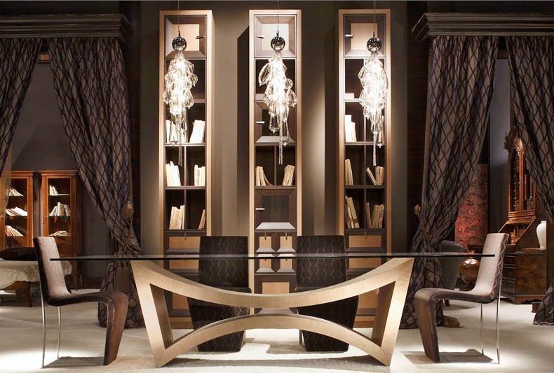 The modular system is made from solid cherry, Annibale Colombo