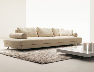 Sofa sectional upholstered leather or fabric, Fly, Bosal