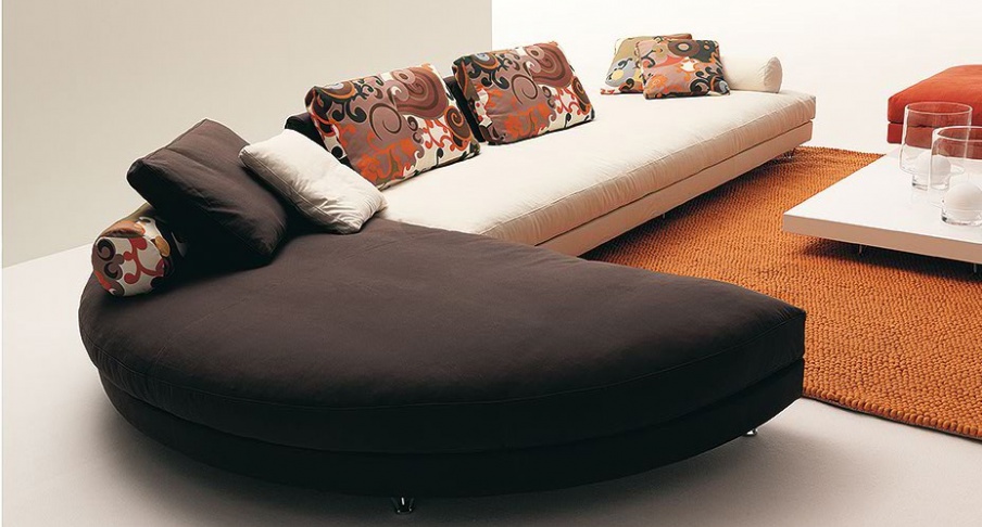 Sofa sectional upholstered leather or fabric, Fly, Bosal