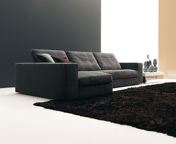 Sofa sectional upholstered leather or fabric, Boss, Bosal