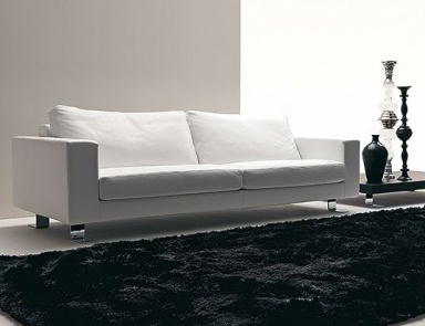 Two-seater sofa upholstered in leather or fabric Square, Bosal
