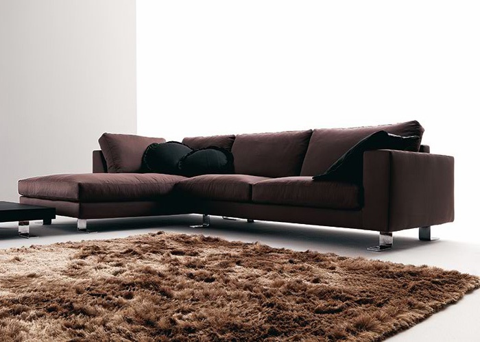Sofa sectional upholstered leather or fabric, Square, Bosal