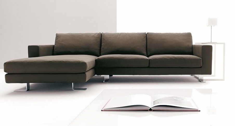 Sofa sectional upholstered leather or fabric, Square, Bosal