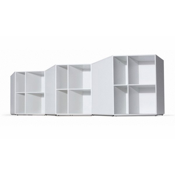 Modular system with a frame made of chipboard and the base from aluminium Twist, Arflex 