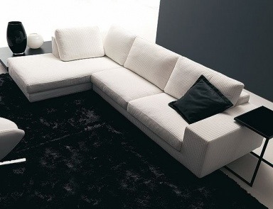 Sofa sectional upholstered leather or fabric, Big square, Bosal