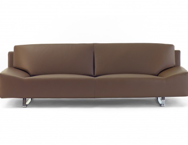 A sofa filled with polyurethane foam and feet in chromed metal Space, Arketipo