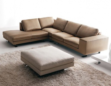 Sofa sectional upholstered leather or fabric, Big square, Bosal