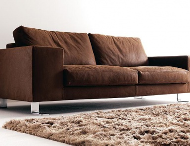 Two-seater sofa upholstered in leather or cloth Big square, Bosal
