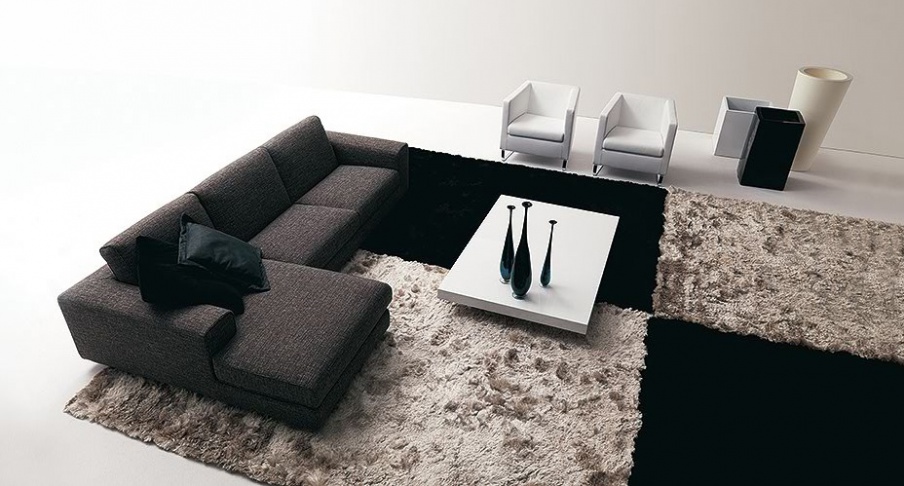 Sofa sectional upholstered leather or fabric, Altobasso plus, Bosal