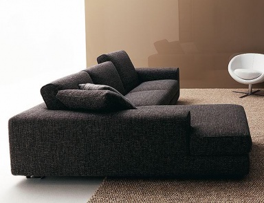 Sofa sectional upholstered leather or fabric, Altobasso plus, Bosal