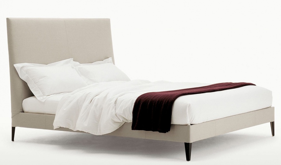 Bed frame metal upholstered in fabric or leather Demetra, B&B Italia