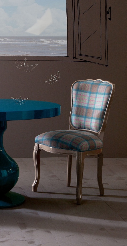 Chair without armrests, Viola - Creazioni