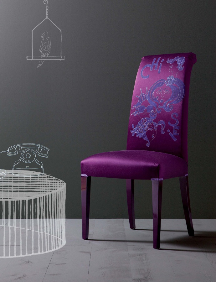 Chair with high back, Romina - Creazioni