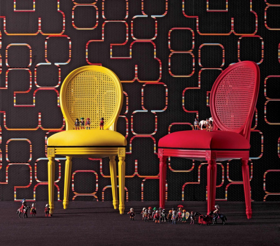 Chair with a curved backrest, Fiamma - Creazioni