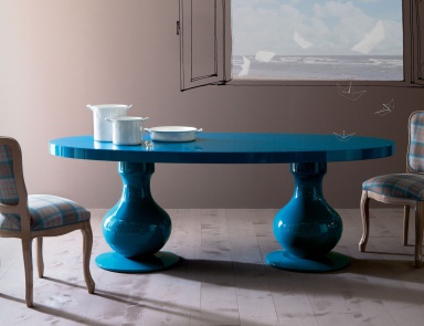 Dining table with oval tabletop, Gianni - Creazioni