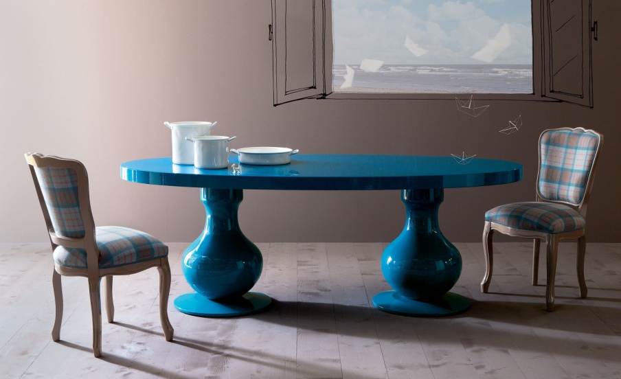 Dining table with oval tabletop, Gianni - Creazioni