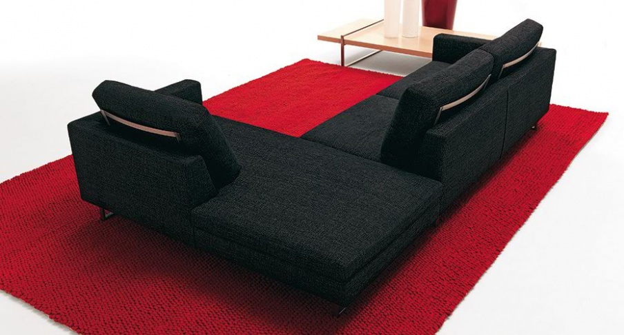 Sofa sectional upholstered leather or fabric, Dynamic plus, Bosal