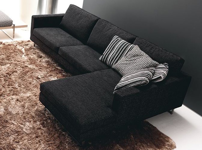 Sofa sectional upholstered leather or fabric, Dynamic plus, Bosal