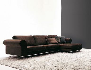 Sofa sectional upholstered leather or fabric, Giasone, Bosal