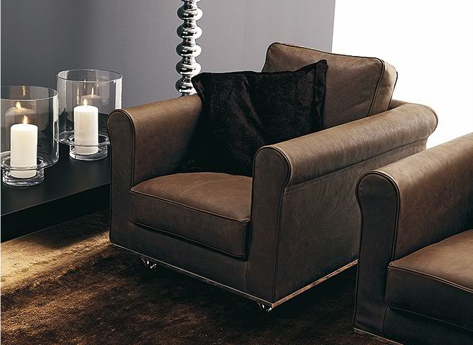 Armchair upholstered in fabric or leather Giasone, Bosal