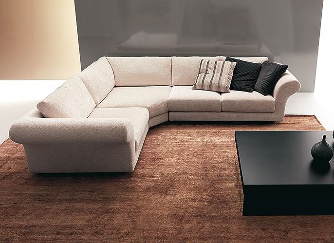 Sofa sectional upholstered leather or fabric, Arches, Bosal