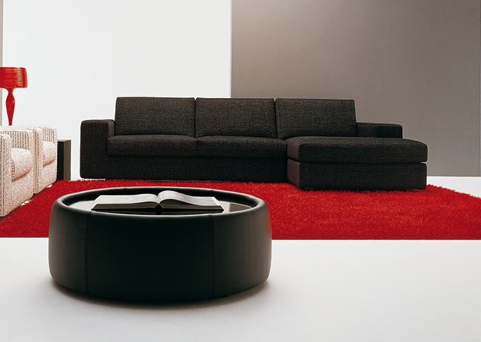 Sofa sectional upholstered leather or fabric, Vivere, Bosal