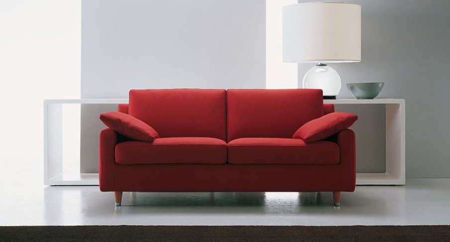 Sofa upholstered in leather or fabric Elio, Bosan