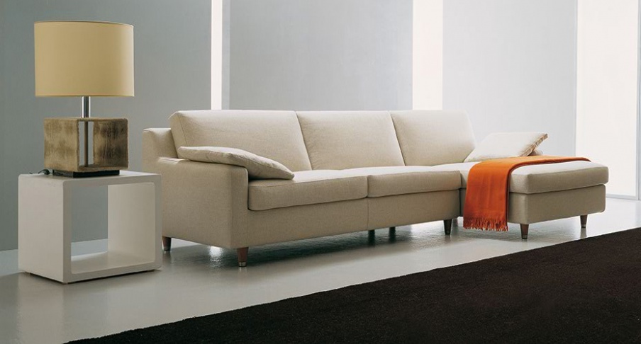 Sofa sectional upholstered leather or fabric, Elio, Bosal