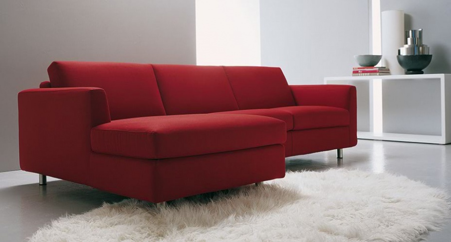 Sofa sectional upholstered leather or fabric, Cambio, Bosal