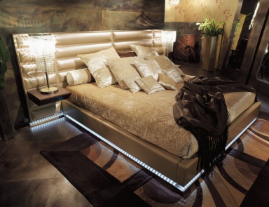 Bed with high upholstered backrest Rubino - Rugiano