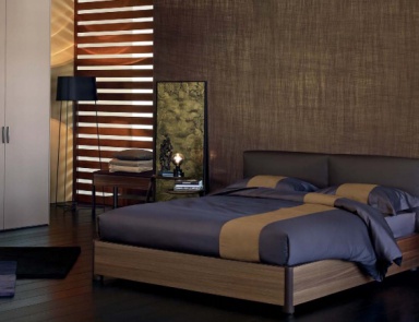 Bed with headboard, Flou