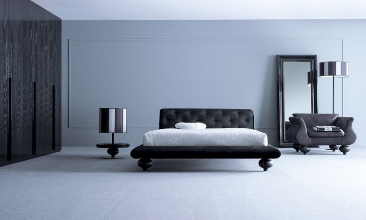 Bed upholstered in leather or fabric Canapé, Ego