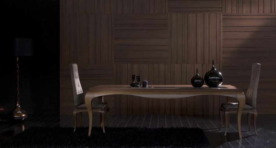 Dining table with curly legs, L'officina