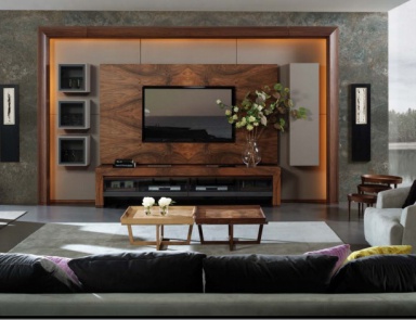 Furniture for TV with shelves and console Amon, Mobil Fresno